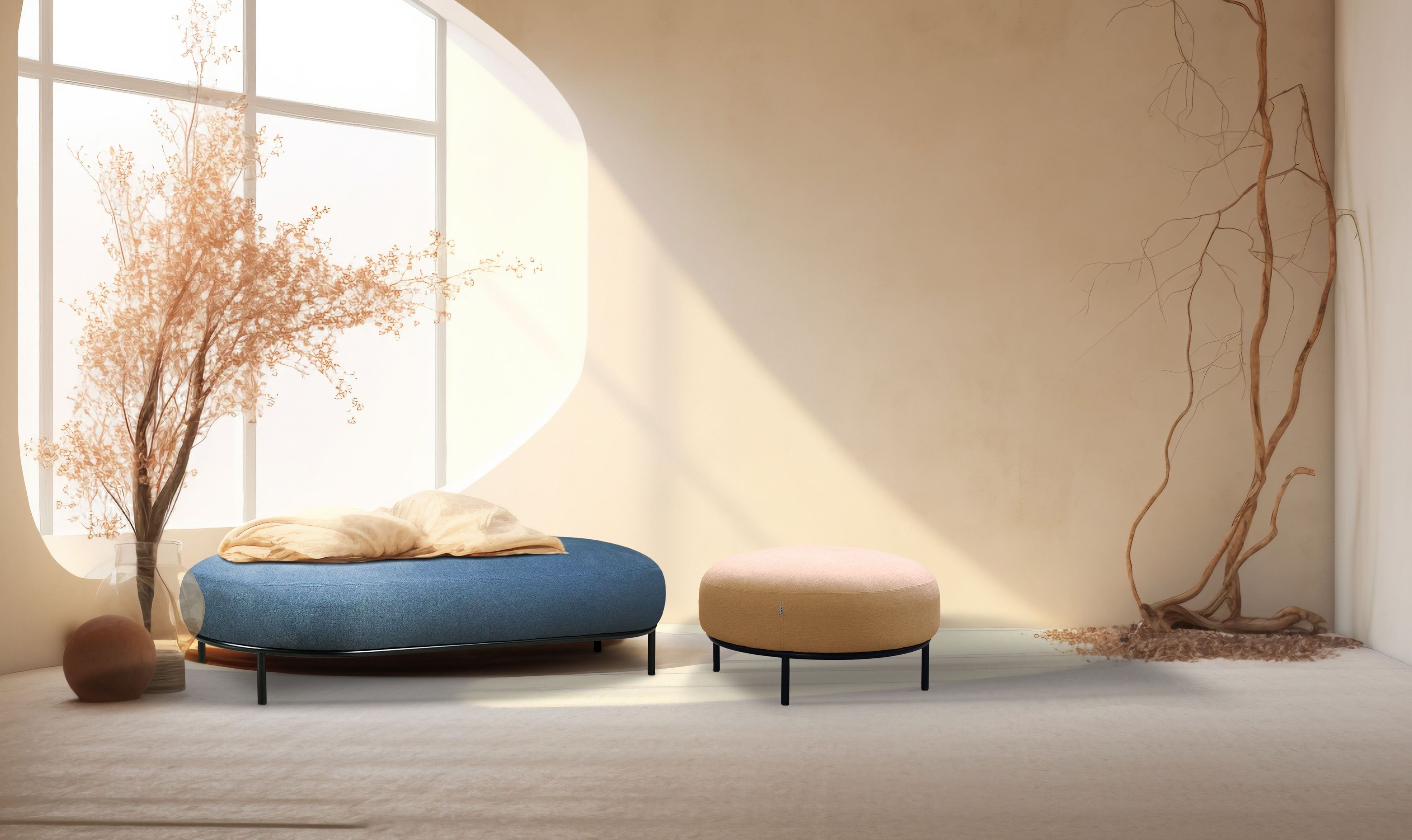 Круглый пуф из ткани Tonon Metiz ARCH-00132824 - Вид №4