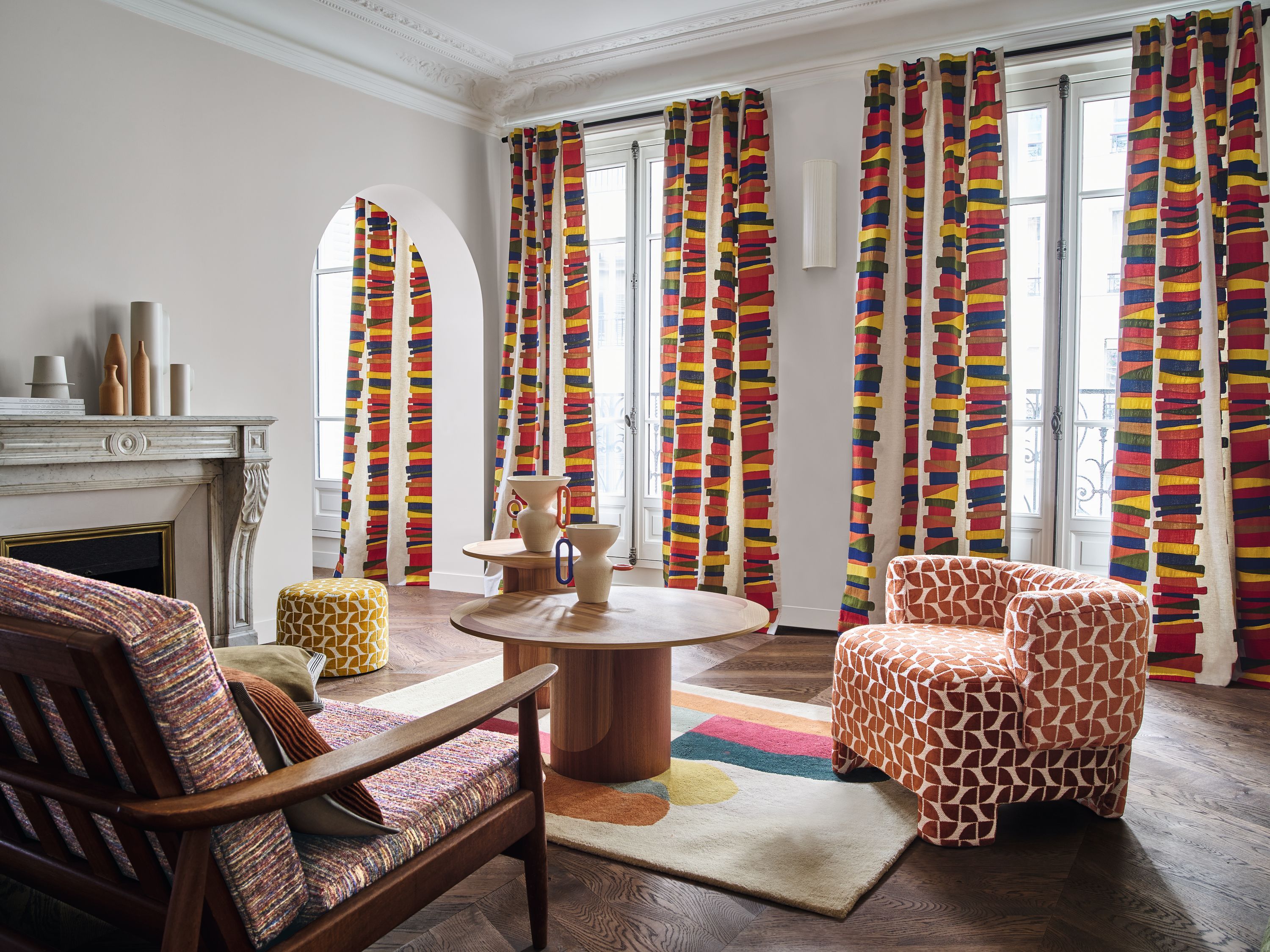 Многоцветная вышитая ткань Casamance Valvidia ARCH-00095962 - Вид №1