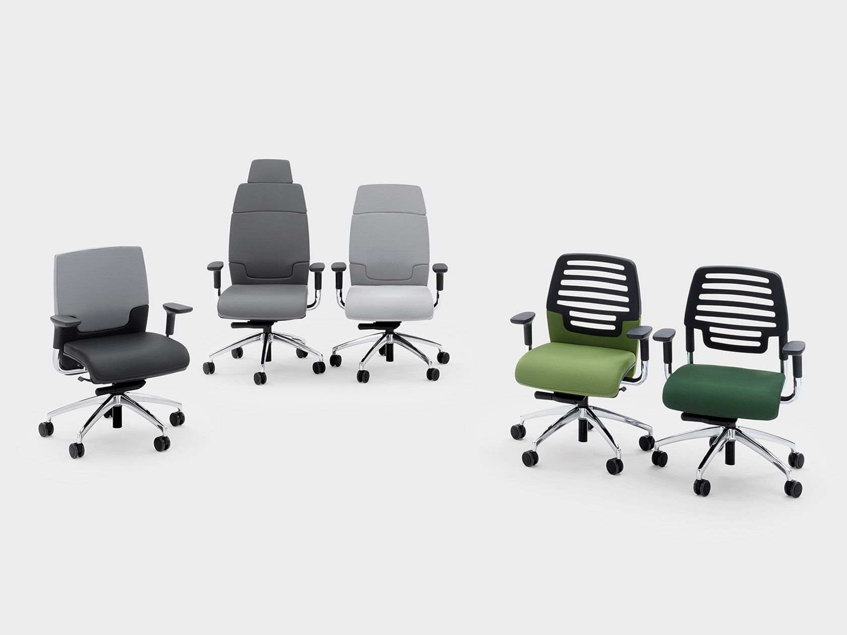 Кожаный регулируемый по высоте офисный стул с подлокотниками Viganò Madam Office ARCH-00028602 - Вид №1