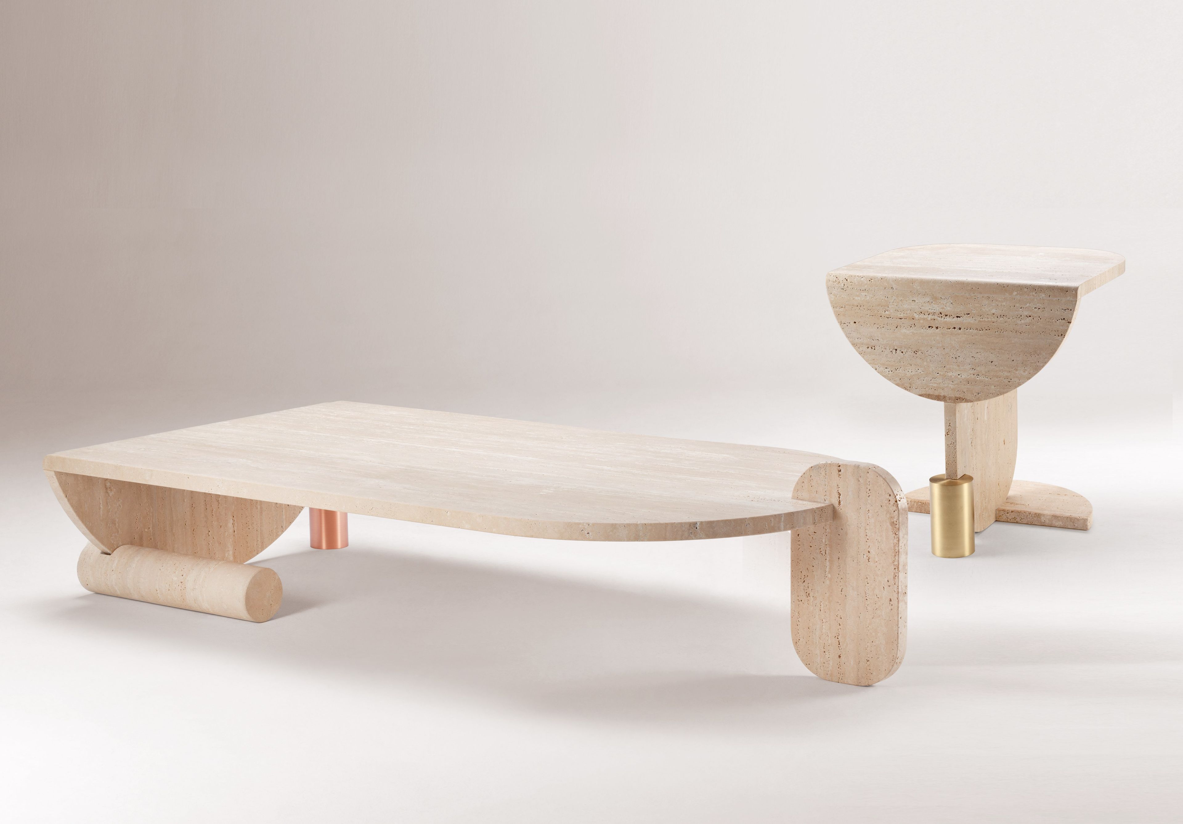 Журнальный столик из травертина DOOQ Playing Games Travertine ARCH-00078637 - Вид №1