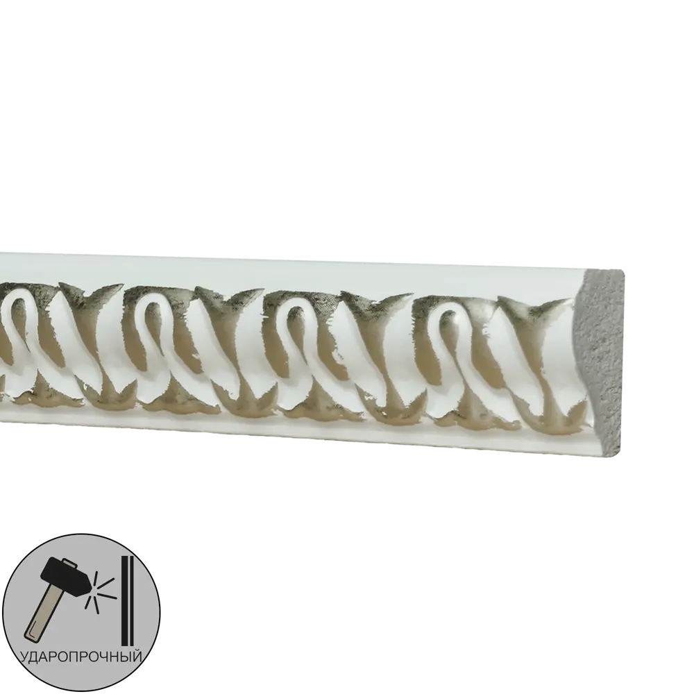 Молдинг настенный полистирол 103c-60 бело-серебристый 10х20x2000 мм DECOMASTER STLM-2183278
