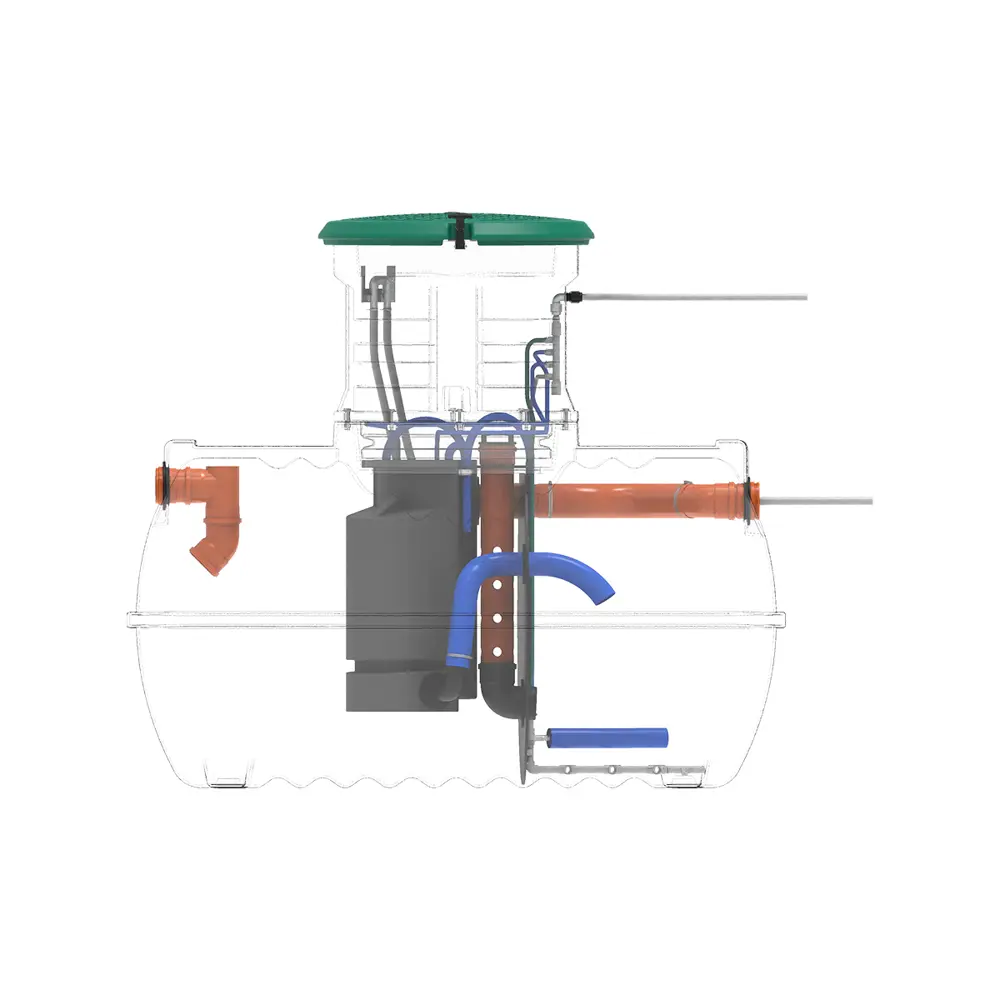 Станция биологической очистки четрыхкамерная Rostok Ground 4 Pro 1800 литров 800 л/сутки STLM-2204309 - Вид №5