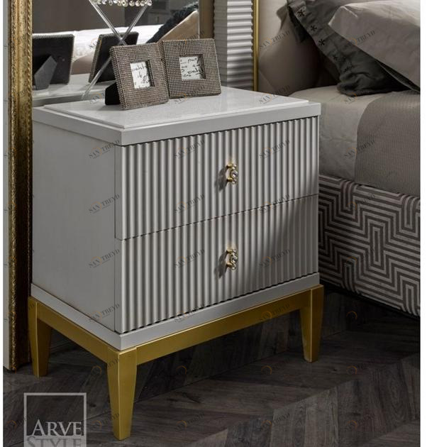 Arvestyle Прямоугольная прикроватная тумбочка из лакированной древесины с ящиками Tiffany As-1811