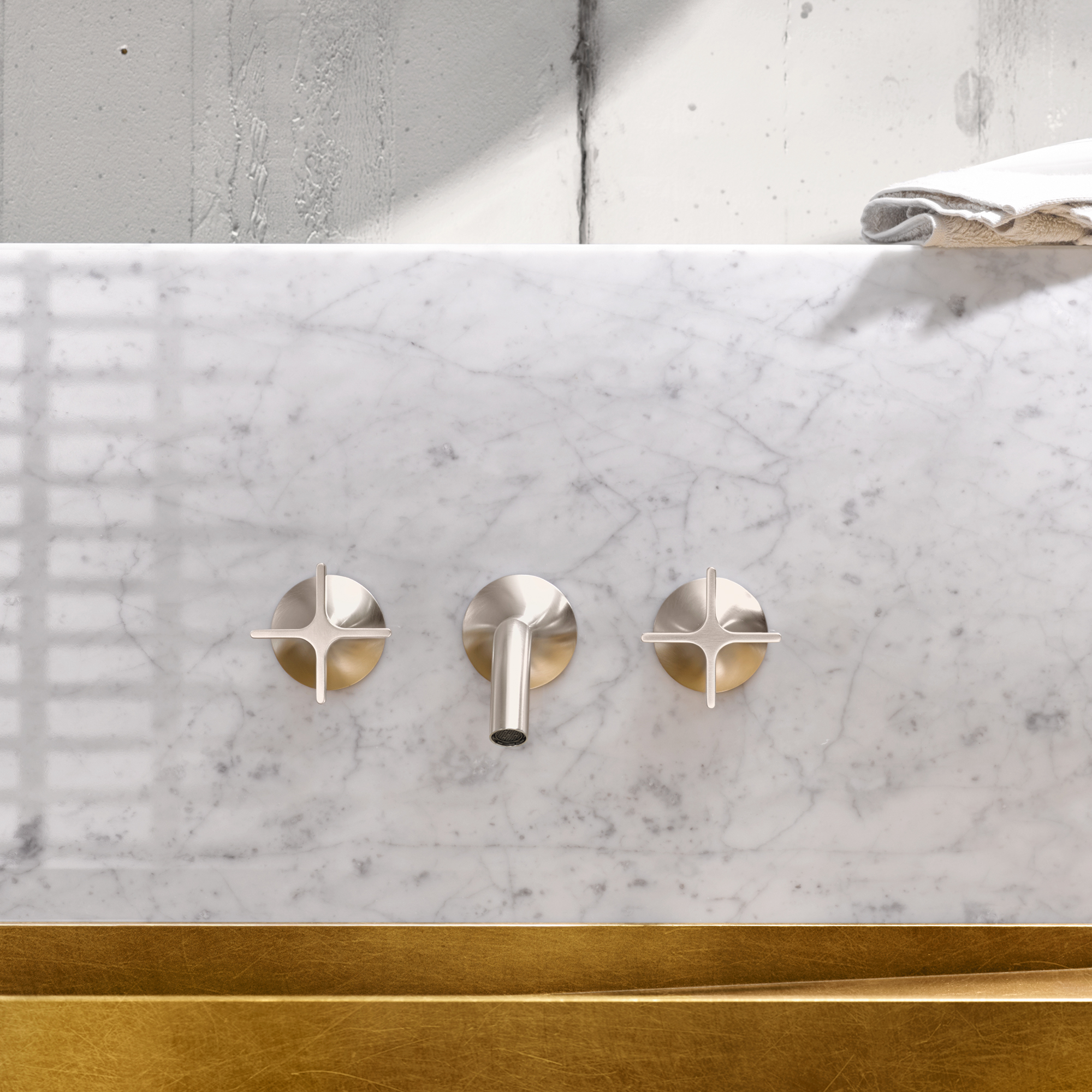 VAIA Смеситель для раковины настенный без донного клапана - Матовая бронза 36712809-42 DornBracht - Вид №1