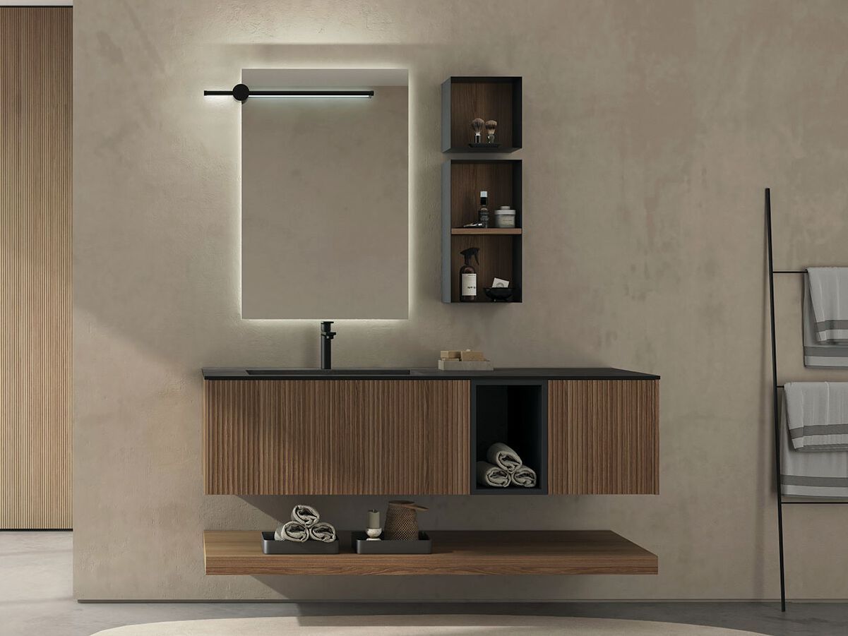 Деревянный подвесной шкаф с одной раковиной LEGNOBAGNO Ri-Stretch ARCH-00036512