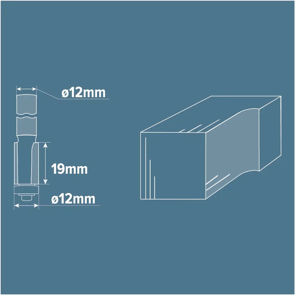 Фреза кромочная прямая Brigadier D12x19 мм STLM-2100047 - Вид №4