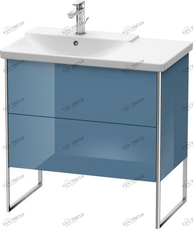XS446404747 Тумбочка напольная XSquare #XS4464 810 x 473 мм Каменно-синий глянцевый лак Duravit