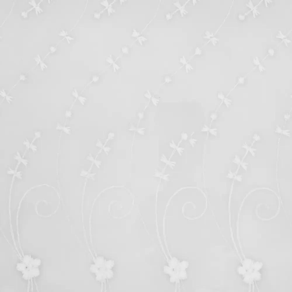 Тюль на ленте «Цветы» с вышивкой 250х260 см цвет экрю GARDEN STLM-2064655 - Вид №1