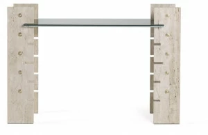 Gianfranco Ferré Home Прямоугольная консоль из травертина и стекла Fitzroy