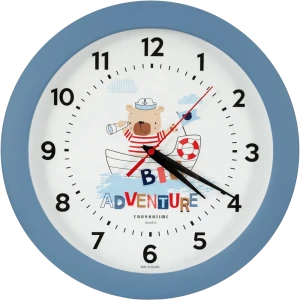 Часы настенные «Мишка» круглые 29 см цвет морской