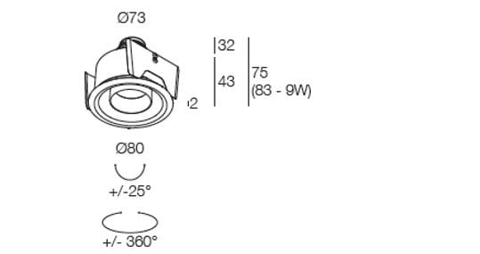 Круглый утопленный прожектор DGA тон ARCH-00151671 - Вид №2