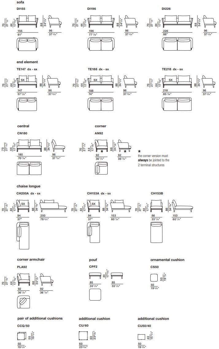 Molteni & C. 3-х местный тканевый диван Chelsea sun-id-1441857 - Вид №8