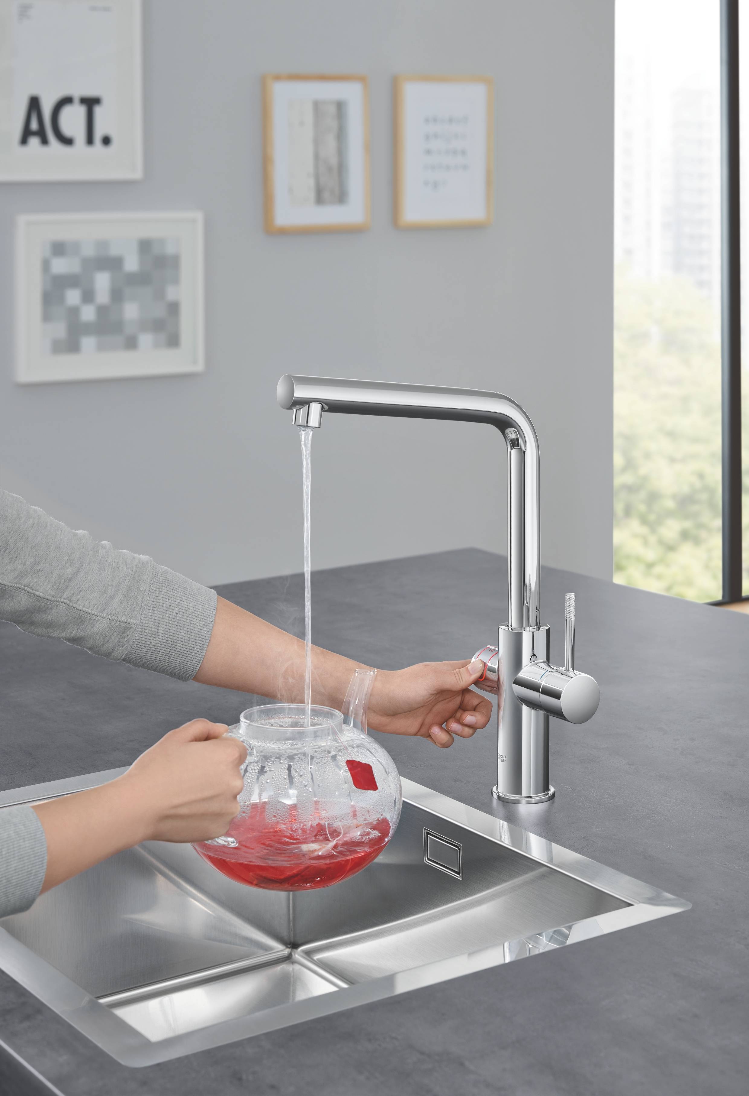 Комплект со смесителем для кухни GROHE Red Duo New, бойлер L-size, хром (30325001) - Вид №4