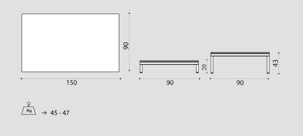 Травертин низкий садовый столик Ethimo Baia ARCH-00079632 - Вид №3