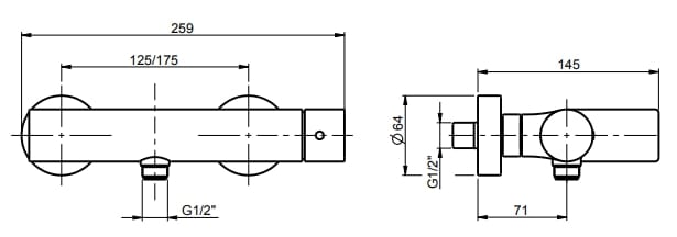 Однорычажный открытый смеситель для душа Rubinetterie Frattini Нарцисс ARCH-00000007 - Вид №10