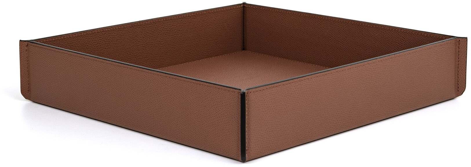 Leslie Valet Поднос - 30X30XH6 см / зернистая кожа_светло-серый