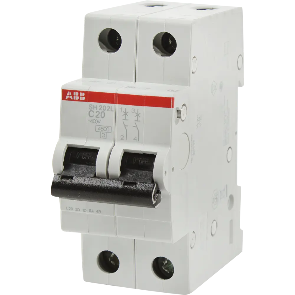 Автоматический выключатель ABB SH202L 1P N C20 А 4.5 кА 2CDS242001R0204 STLM-2180238