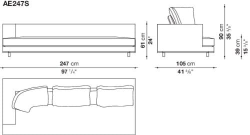 Угловой и секционный диван из ткани Maxalto ARBITER ARCH-00077969 - Вид №9
