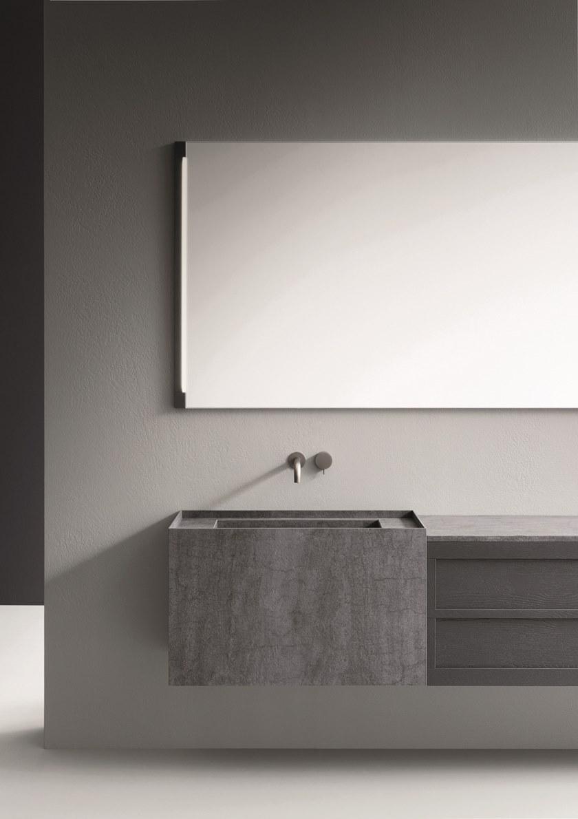 NOVELLO Настенная тумба под умывальник из ламината с зеркалом Craft 2.0 sun-id-1383910 - Вид №3