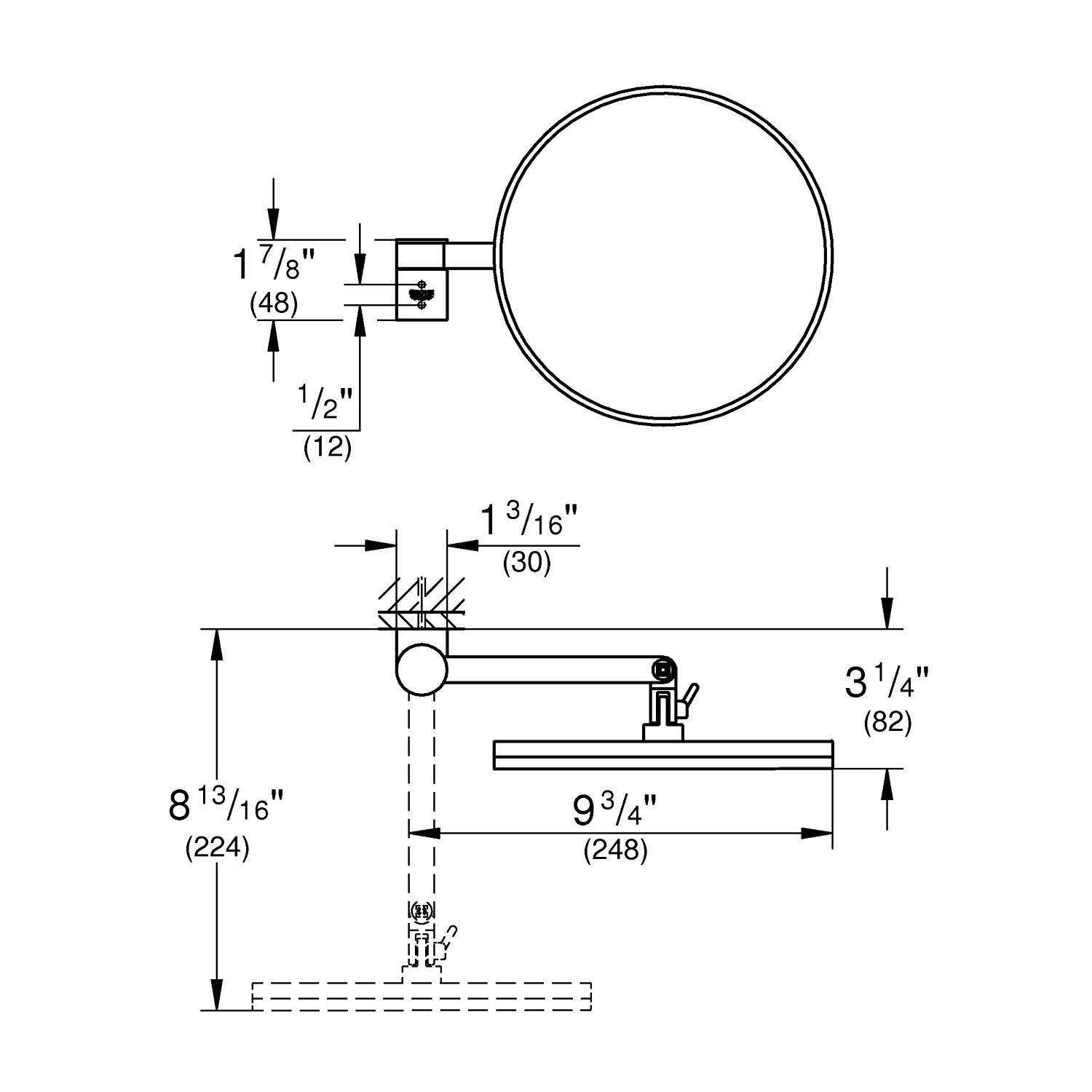 Косметическое зеркало GROHE Selection, холодный рассвет матовый (41077GN0) - Вид №1