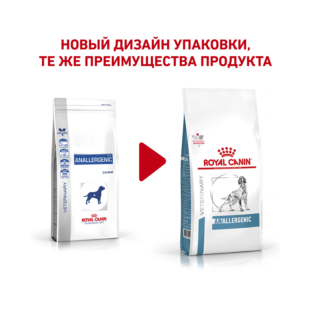 ПР0018795 Корм для собак Vet Diet Anallergenic AN18 при пищевой аллергии сух. 8кг ROYAL CANIN  - Вид №1