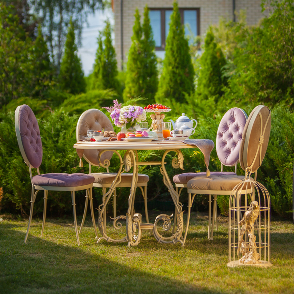 19015 Стул кованый Аделаида Айвори Того Карамель BOGACHO 4627138235126 - Вид №3