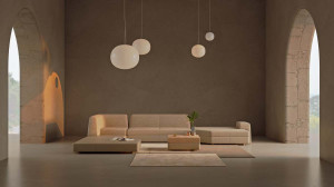 Кожаный модульный диван