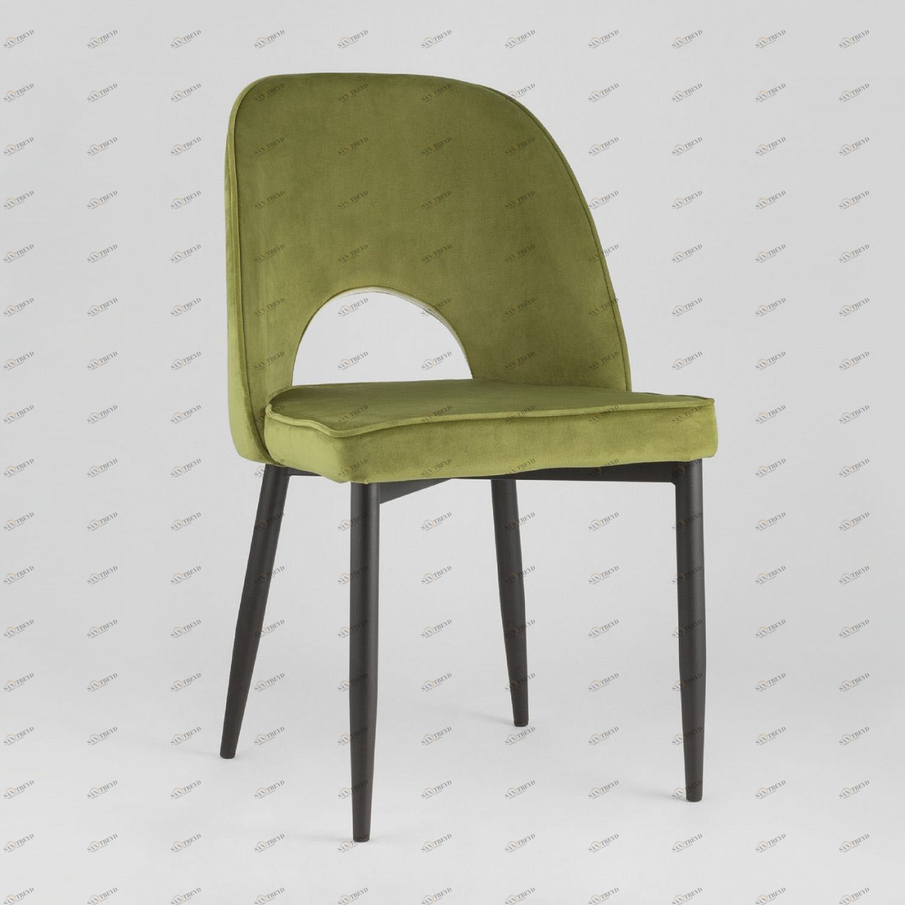 Стул со спинкой травяной с черными металлическими ножками "Молли" STOOL GROUP ДИЗАЙНЕРСКИЕ 00-3881924 Зеленый 