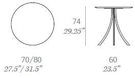 EXPORMIM Круглый садовый стол из нержавеющей стали Bistro C903 r 80 Bistrò - Вид №8