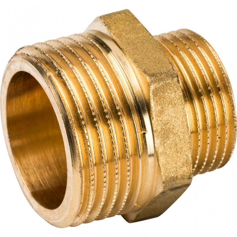 Ниппель переходной НН 1х3/4" латунь STOUT SFT0003000134 - Вид №2