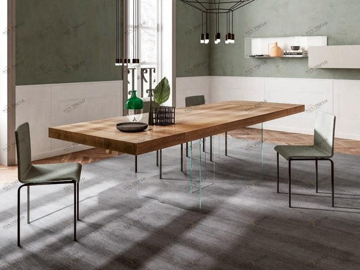 Lago Раздвижной стол из дерева и стекла Air sun-id-1504110