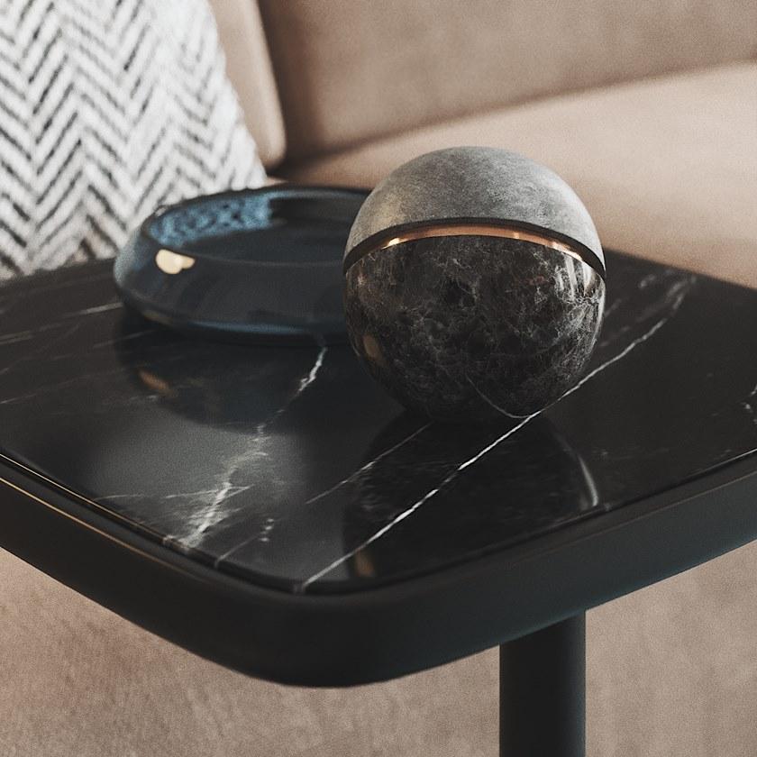 PRADDY Квадратный сервировочный стол из мрамора black marquina Griffith sun-id-1396365 - Вид №4