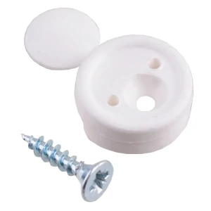 Зеркалодержатель с шурупом пластик цвет белый 4 шт.