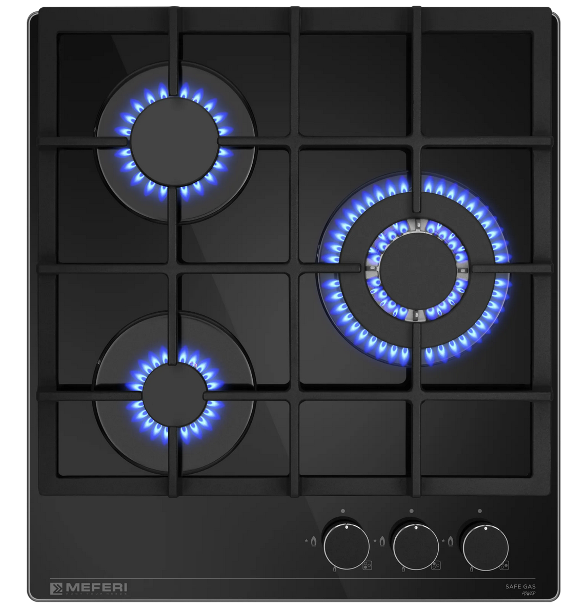 9168780 Газовая варочная поверхность Meferi MGH453BK GLASS POWER STDN-0070017 - Вид №6