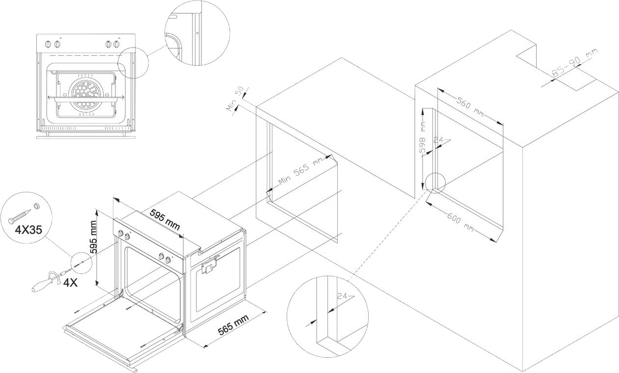 1115469 Электрический духовой шкаф Simfer B6EB16011 черный STDN-0119616 - Вид №9