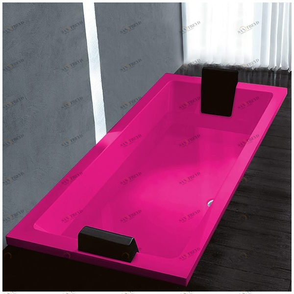 Ванна Gruppo treesse Quadra 199 V0730-DX-R розовая прямоугольная встроенная правая VINV0730DXR