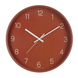 Настенные часы Troykatime круглые терракотовые с бесшумным механизмом 89396397