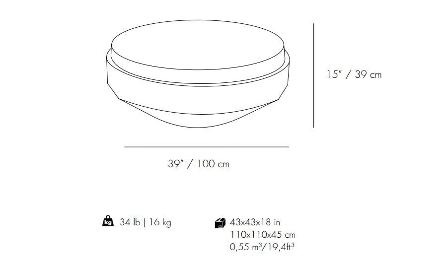 Круглый низкий журнальный столик с мягким верхом Mambo Unlimited Ideas ARCH-00083205 - Вид №2