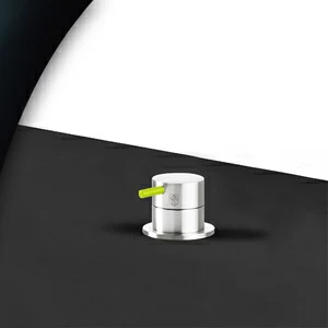 Смеситель для раковины сталь глянцевая с зеленой ручкой Toki Radomonte TKI12LCIL23