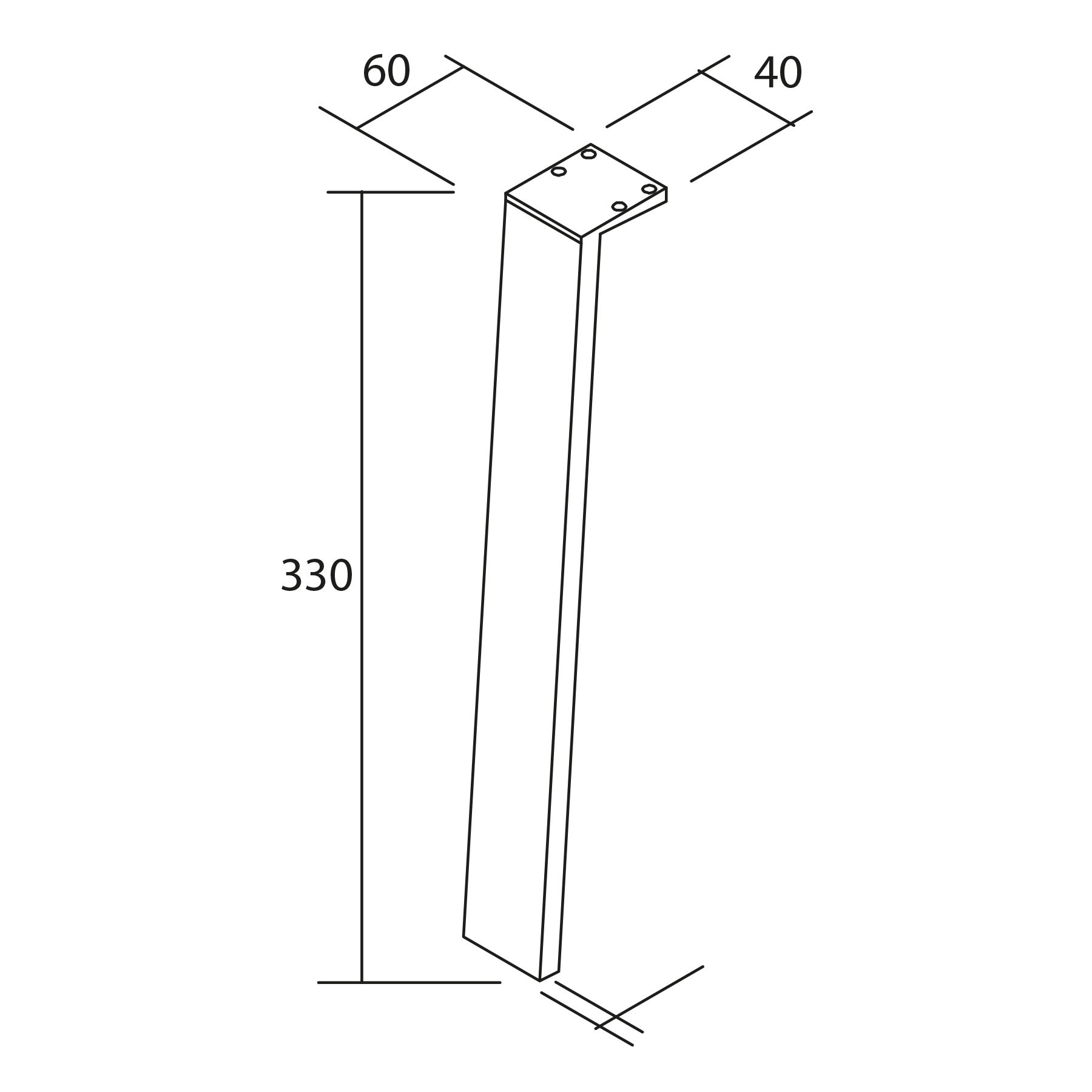 84134 SALGAR Комплект из 2 ножек KLIM ANODIZED Высота 330 мм  - Вид №1