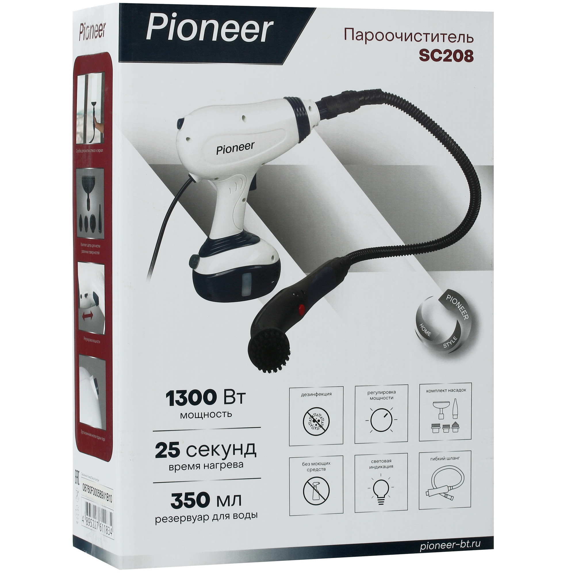 5353495 Пароочиститель Pioneer SC208 белый STDN-0008588 - Вид №9