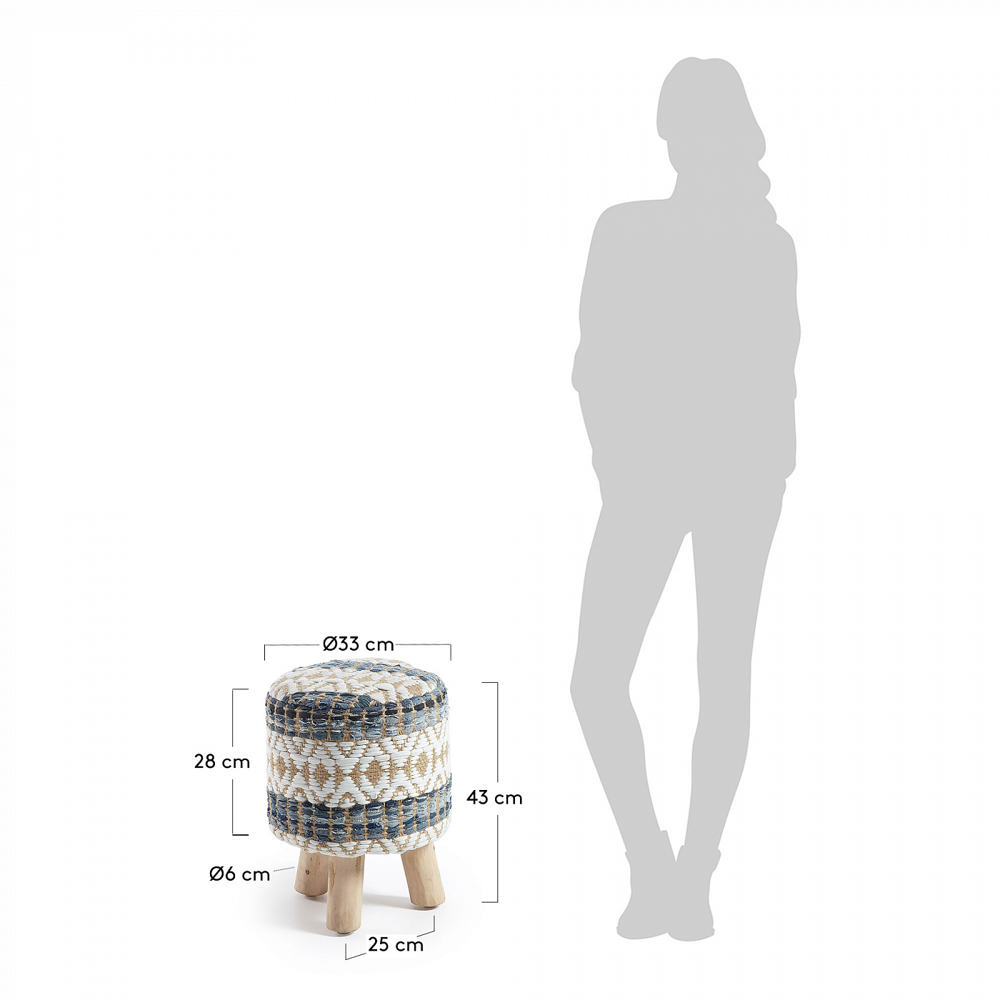 052074 Табуретка Lok синяя La Forma Luc - Вид №1