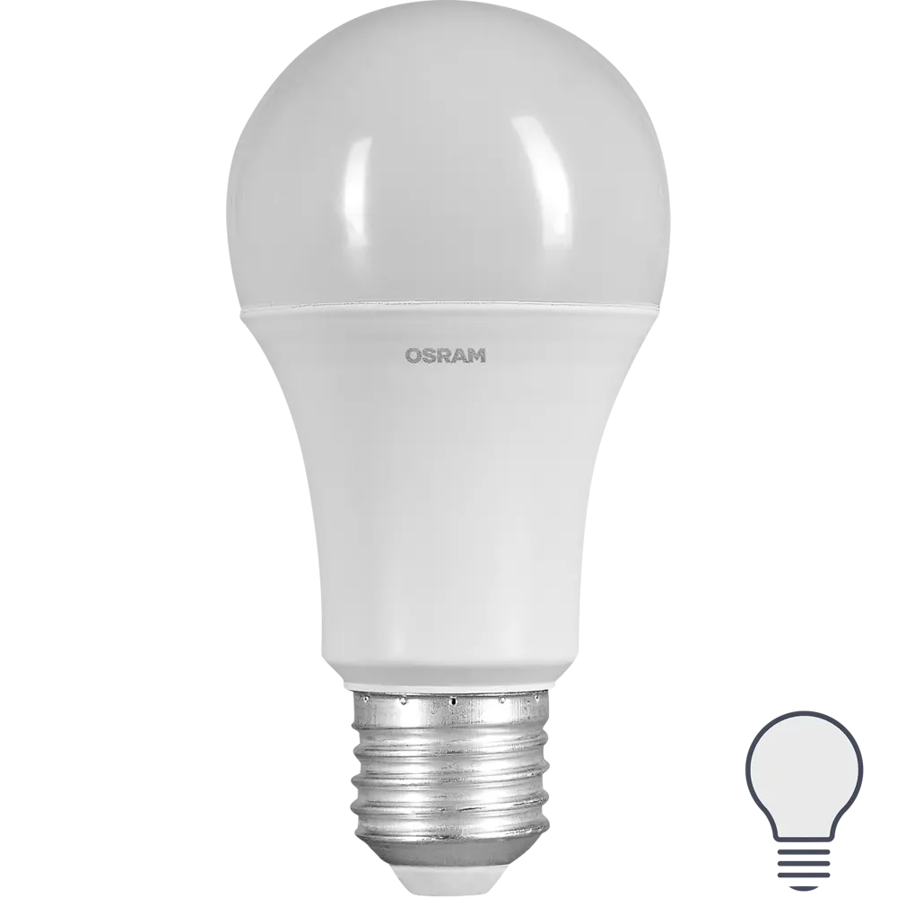 Лампа светодиодная Osram E27 220-240 В 14 Вт груша матовая 1200 лм, нейтральный белый свет 83230001 STLM-2193170 