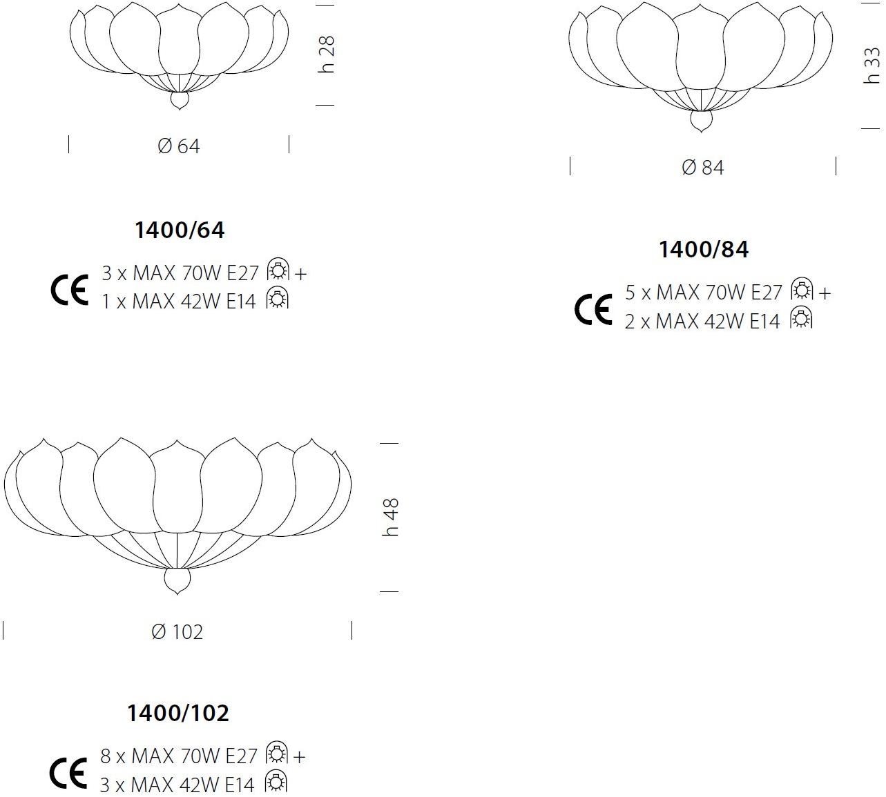 Sylcom Стеклянный потолочный светильник Loredan 1397/1400 - Вид №7