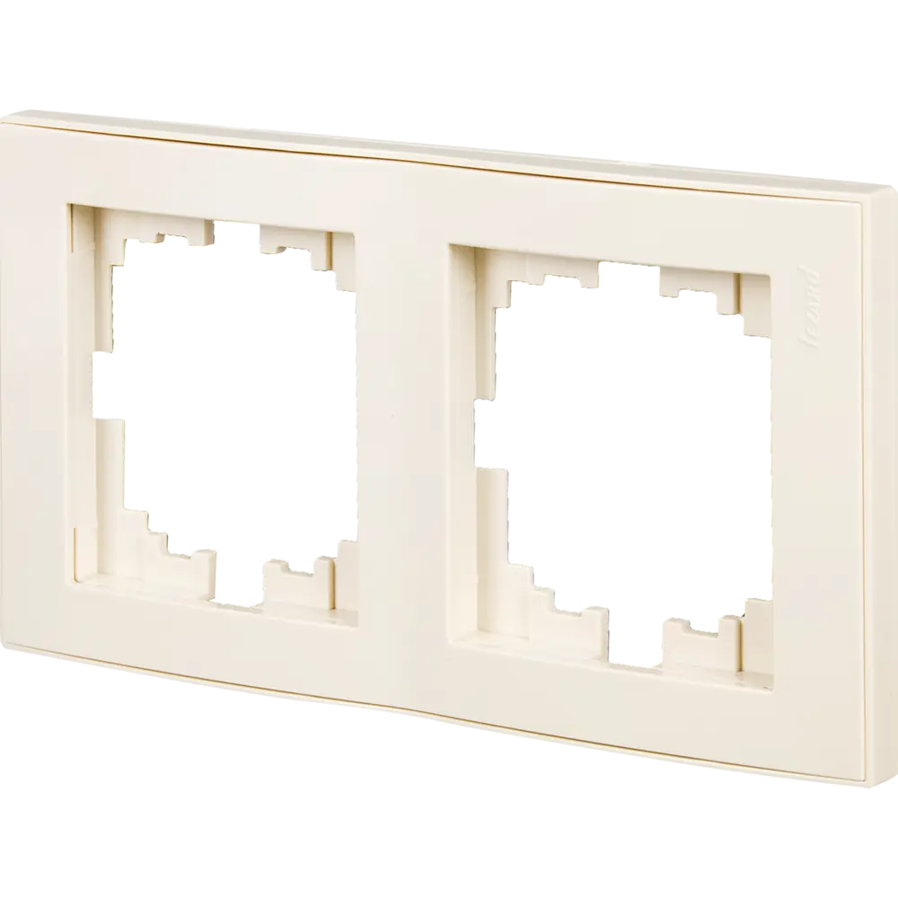 Рамка для розеток и выключателей Lezard Rain 2 поста, цвет бежевый 17753789 STLM-2210129 - Вид №1