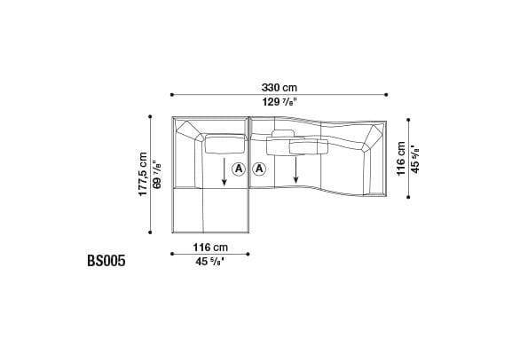 Угловой диван из ткани B&B Italia ARCH-00127003 - Вид №20