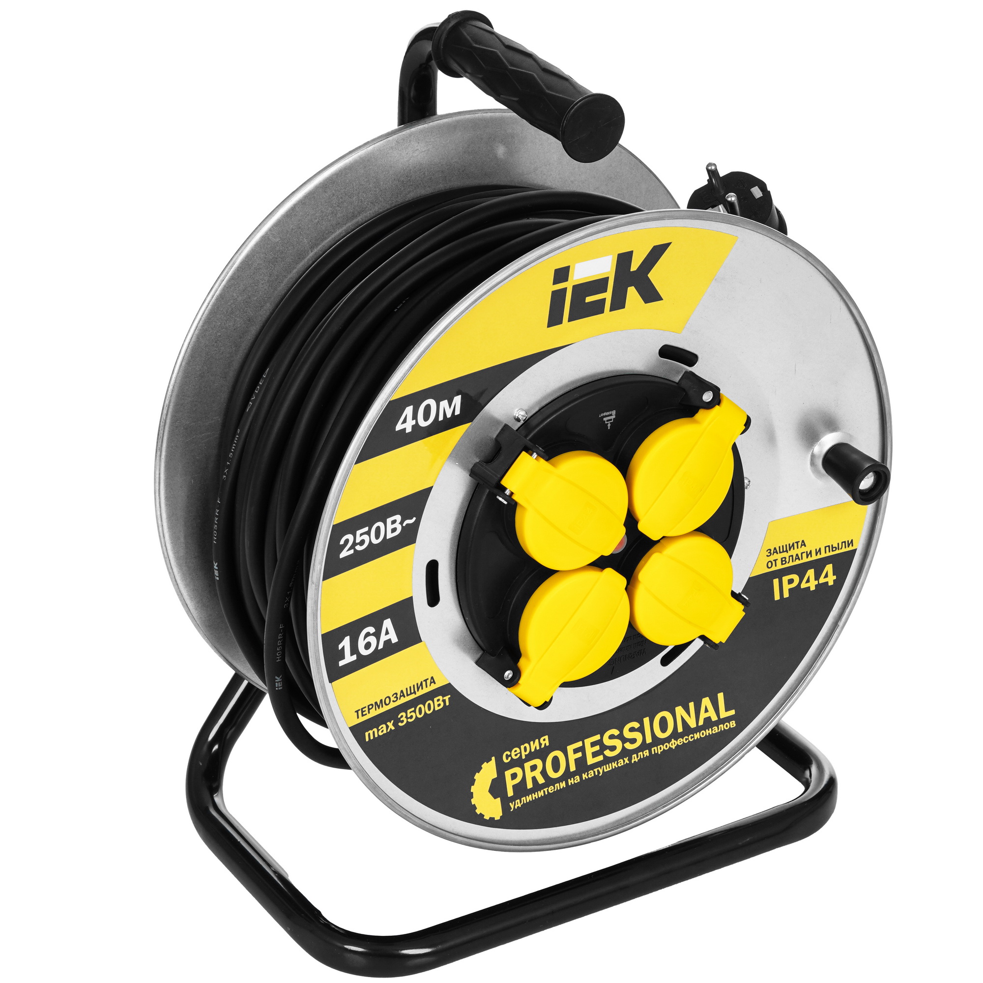 Удлинитель силовой IEK УК40 черный 9110687 STDN-0145142