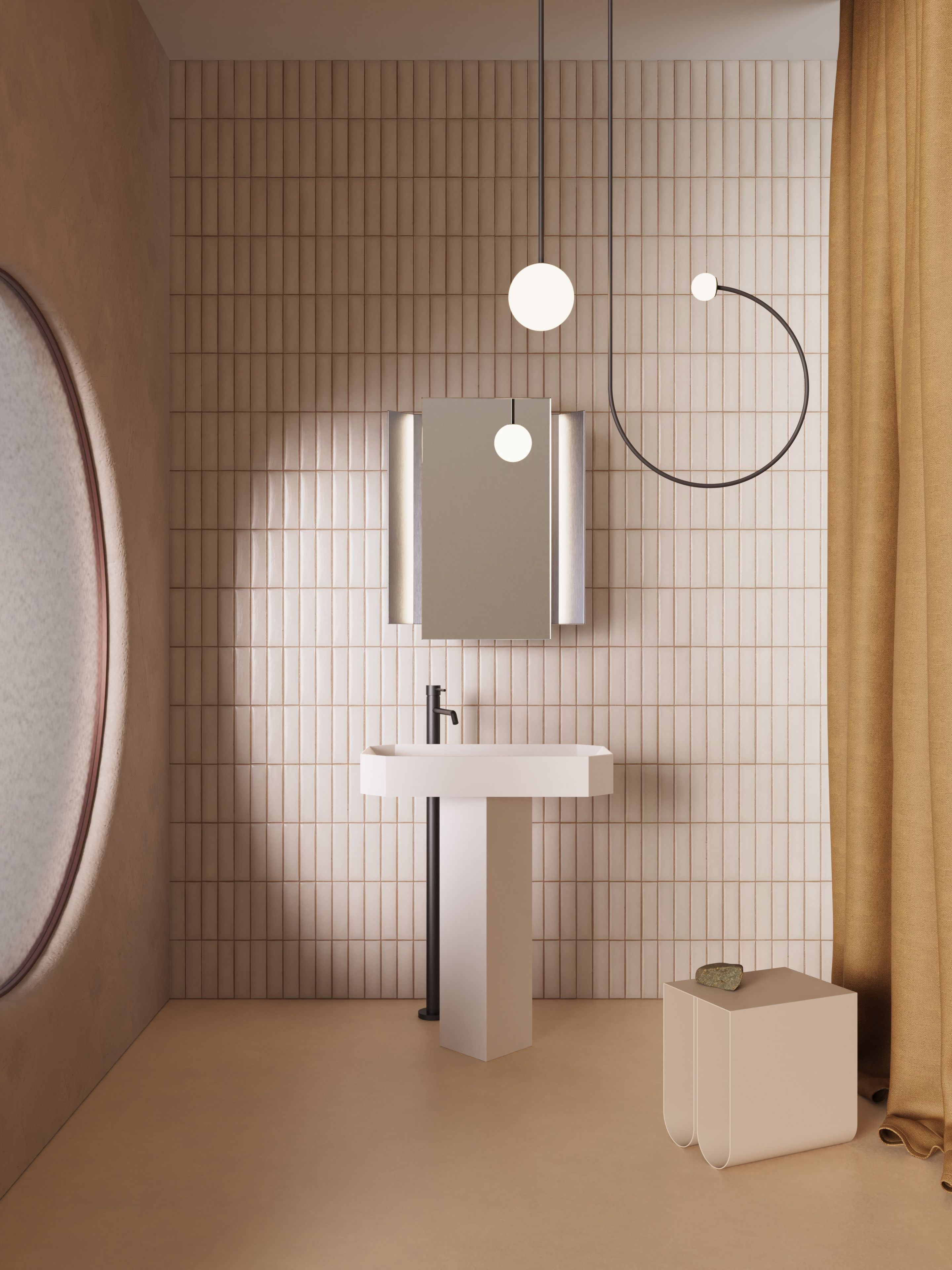 Прямоугольная раковина Livingtec® на колонне Ex.T оригами ARCH-00097206 - Вид №1