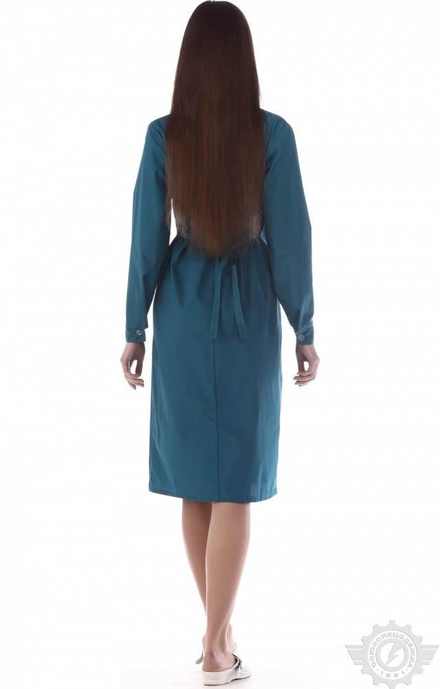 63275 Халат "Золушка" бирюза  Одежда для обслуживающего персонала  размер 62/158-164 Спецодежда  - Вид №9