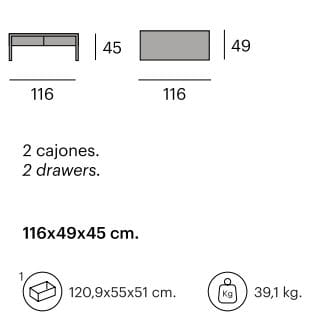 Стальной и деревянный шкаф для телевизора с ящиками Pilma Angle ARCH-00069361 - Вид №3